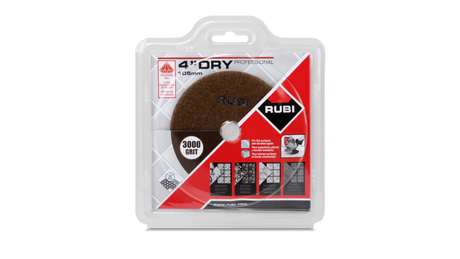Rubi Dry Polishing Pads 61940 Rubi Tools POLISHING PADS DRY RESINE 4" GR.3000