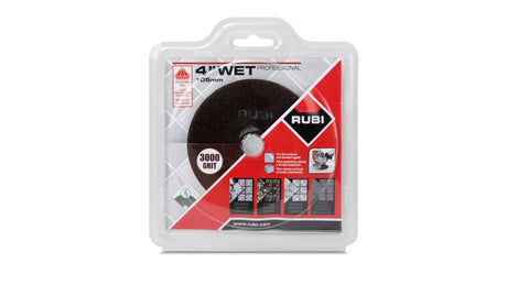 Rubi Wet Polishing Pads 61964 Rubi Tools POLISHING PADS WET RESINE 4" GR.3000