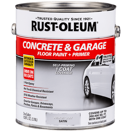 Rust-Oleum Concrete and Garage Floor Paint 225359 Rust-Oleum Armor Gray Satin Gallon (2 Count)