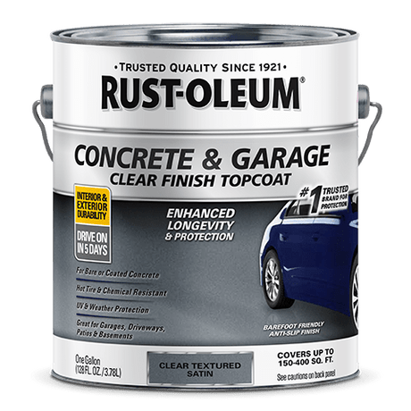 Rust-Oleum Concrete And Garage Floor Paint Floor Topcoat - Gallon (2 Count) 380896 Rust-Oleum Satin Textured Clear