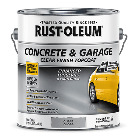 Rust-Oleum Concrete And Garage Floor Paint Floor Topcoat - Gallon (2 Count) 320202 Rust-Oleum Gloss Clear Finish