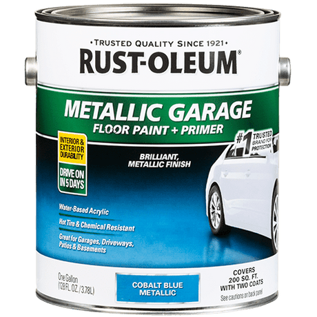 Rust-Oleum Concrete and Garage Metallic Floor Paint - Gallon (2 Count) 349354 Rust-Oleum Cobalt Blue