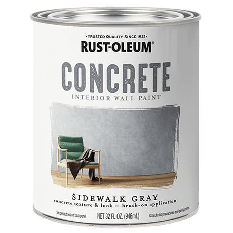 Rust-Oleum Concrete Interior Wall Paint - Quart (2Count) 379908 Rust-Oleum Sidewalk Gray