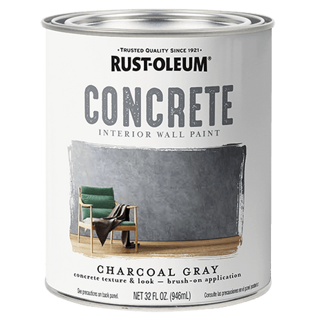 Rust-Oleum Concrete Interior Wall Paint - Quart (2Count) 379906 Rust-Oleum Charcoal Gray