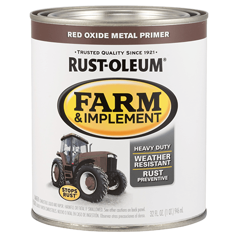 Rust-Oleum Farm & Implement Primer 280151 Rust-Oleum Quart - 2 Count Red Oxide Metal Primer