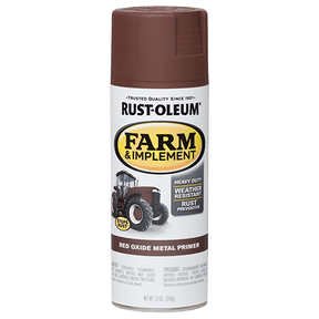 Rust-Oleum Farm & Implement Primer 280137 Rust-Oleum 12 oz. Spray - 6 Count Red Oxide Metal Primer