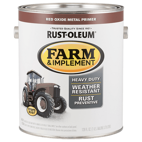 Rust-Oleum Farm & Implement Primer 280171 Rust-Oleum Gallon - 2 Count Red Oxide Metal Primer
