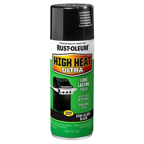 Rust-Oleum High Heat Ultra - 12oz Spray (6 Count) 241169 Rust-Oleum Semi-Gloss Black