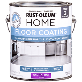 Rust-Oleum HOME Floor Top Coat Step 2 - Gallon (2 Count) 358584 Rust-Oleum Clear Coat - Semi-Gloss 1 Gallon
