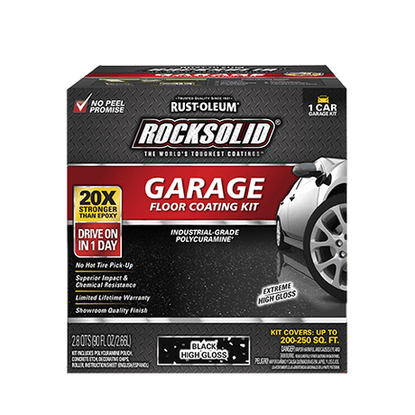 Rust-Oleum Rocksolid Polycuramine® Garage Floor Coating Kit 318712 Rust-Oleum 90 fl. oz. Black High Gloss