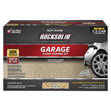Rust-Oleum Rocksolid Polycuramine® Garage Floor Coating Kit 293515 Rust-Oleum 180 fl. oz. Tan High Gloss