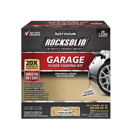 Rust-Oleum Rocksolid Polycuramine® Garage Floor Coating Kit 60007 Rust-Oleum 90 fl. oz. Tan High Gloss