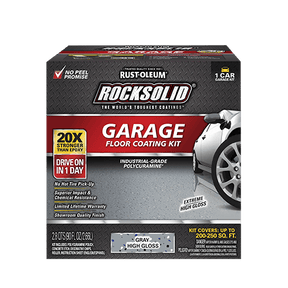 Rust-Oleum Rocksolid Polycuramine Garage Floor Coating Kit 60003 Rust-Oleum 1 Car Kit 90 fl. oz. Gray High Gloss