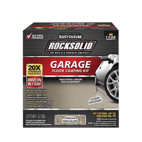 Rust-Oleum Rocksolid Polycuramine® Garage Floor Coating Kit 60009 Rust-Oleum 90 fl. oz. Mocha High Gloss