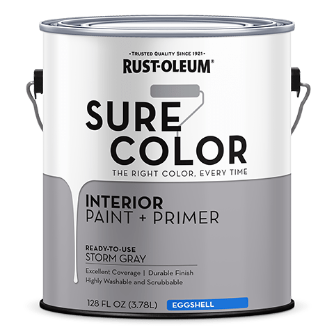 Rust-Oleum Sure Color Wall Paint - Gallon (2 Count) 380224 Rust-Oleum Eggshell Storm Gray