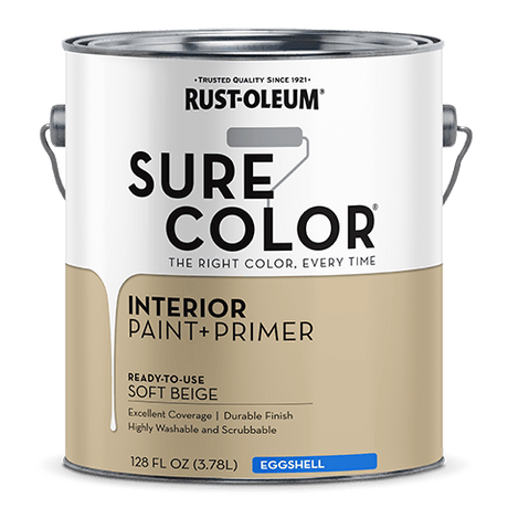 Rust-Oleum Sure Color Wall Paint - Gallon (2 Count) 380222 Rust-Oleum Eggshell Soft Beige