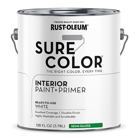 Rust-Oleum Sure Color Wall Paint - Gallon (2 Count) 380227 Rust-Oleum Semi-Gloss White