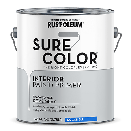 Rust-Oleum Sure Color Wall Paint - Gallon (2 Count) 380223 Rust-Oleum Eggshell Dove Gray