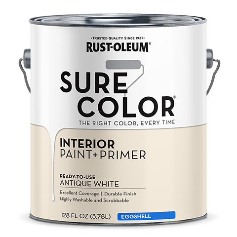 Rust-Oleum Sure Color Wall Paint - Gallon (2 Count) 380221 Rust-Oleum Eggshell Antique White