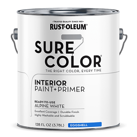 Rust-Oleum Sure Color Wall Paint - Gallon (2 Count) 380219 Rust-Oleum Eggshell Alpine White