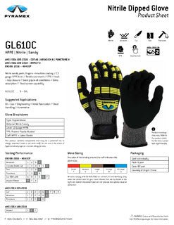Sandy Nitrile Gloves (GL610C Series) - Box of 12 Pyramex