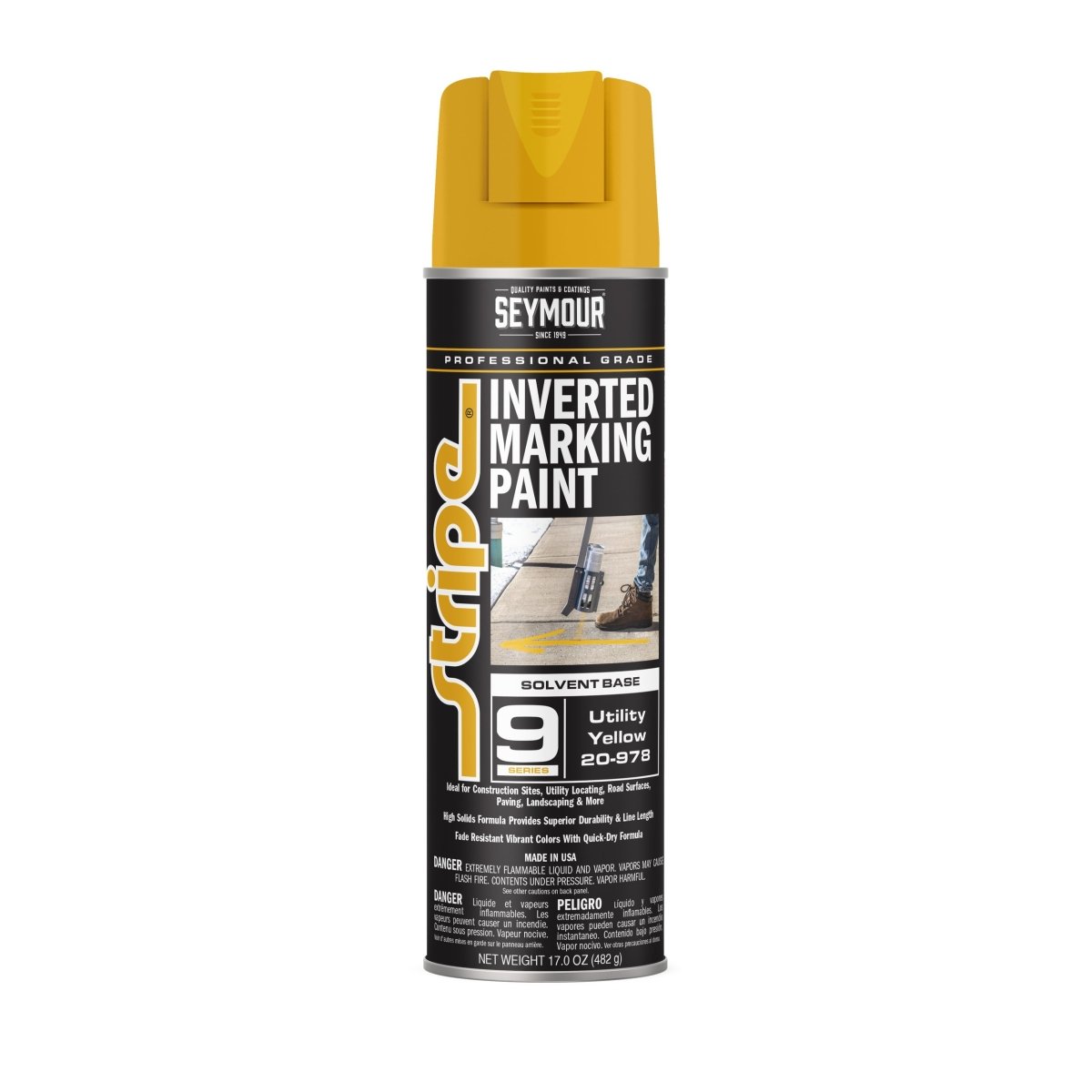 Seymour Stripe Inverted Tip Marker – Solvent base (Case of 12) 20-978 Seymour Utility Yellow