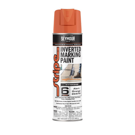 Seymour Stripe 6-Series Inverted Ground Marking Paint - Case of 12 20-670 Seymour Alert Orange