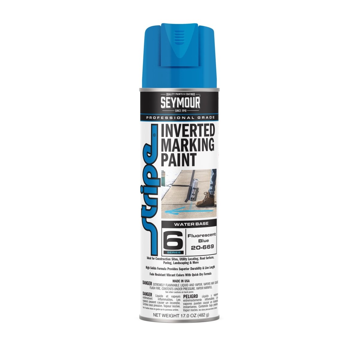 Seymour Stripe 6-Series Inverted Ground Marking Paint - Case of 12 20-669 Seymour Fluorescent Blue