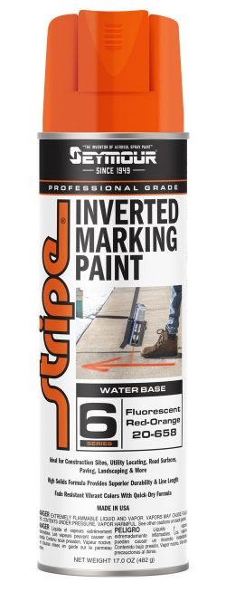Seymour Stripe 6-Series Inverted Ground Marking Paint - Case of 12 20-658 Seymour Florescent Red-Orange