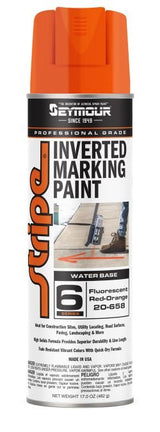 Seymour Stripe 6-Series Inverted Ground Marking Paint - Case of 12 20-658 Seymour Florescent Red-Orange