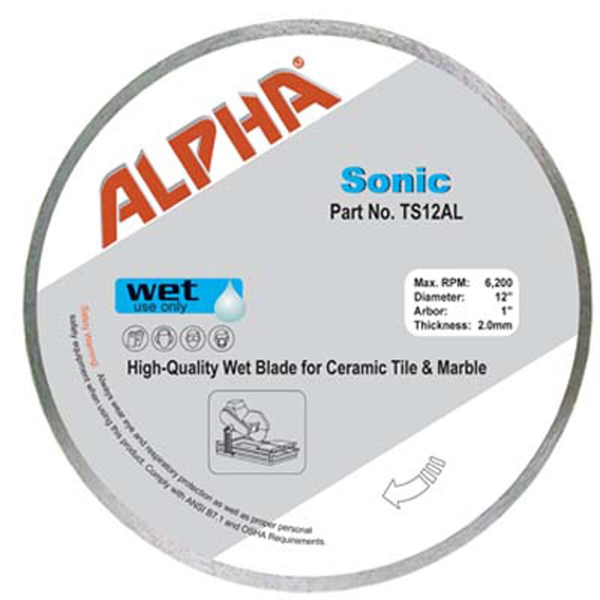 Sonic Wet Cutting Blade for Tile - Alpha Tools