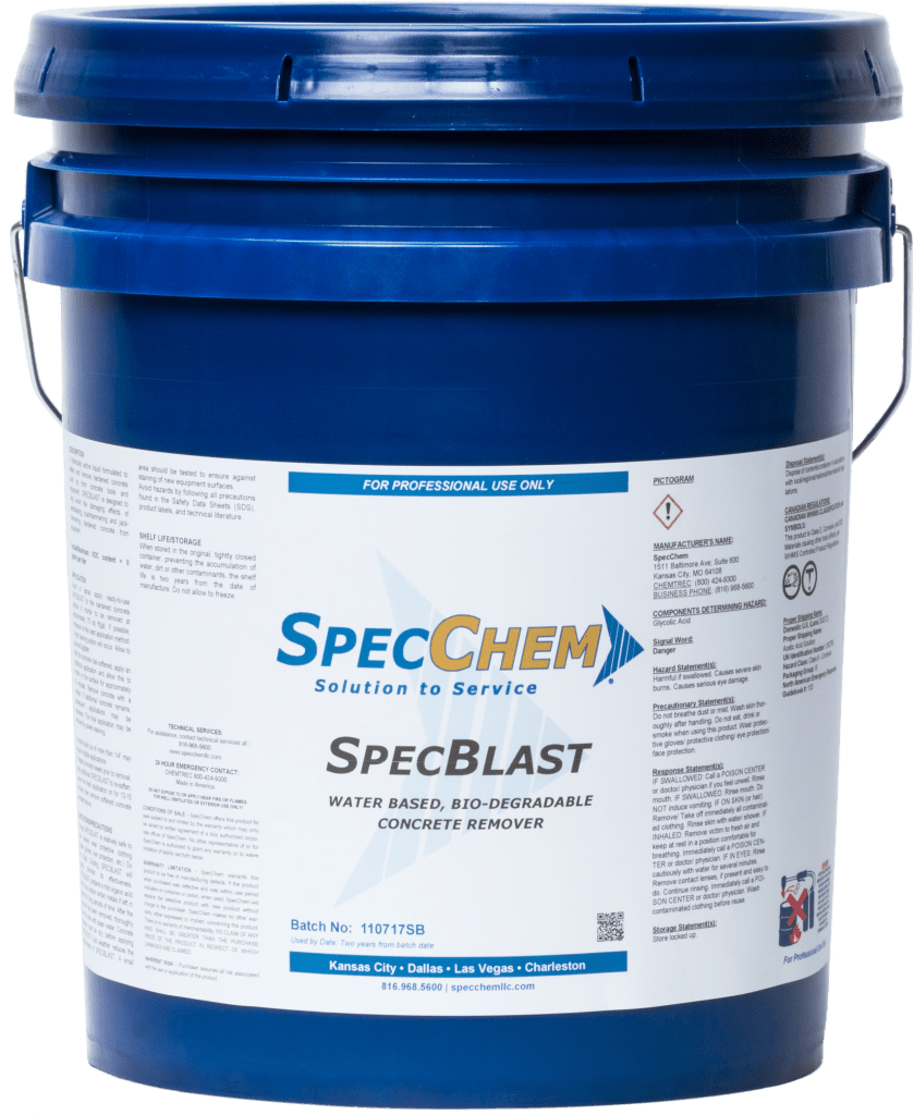 SpecBlast Water-based, Bio-degradable Concrete Remover - SpecChem