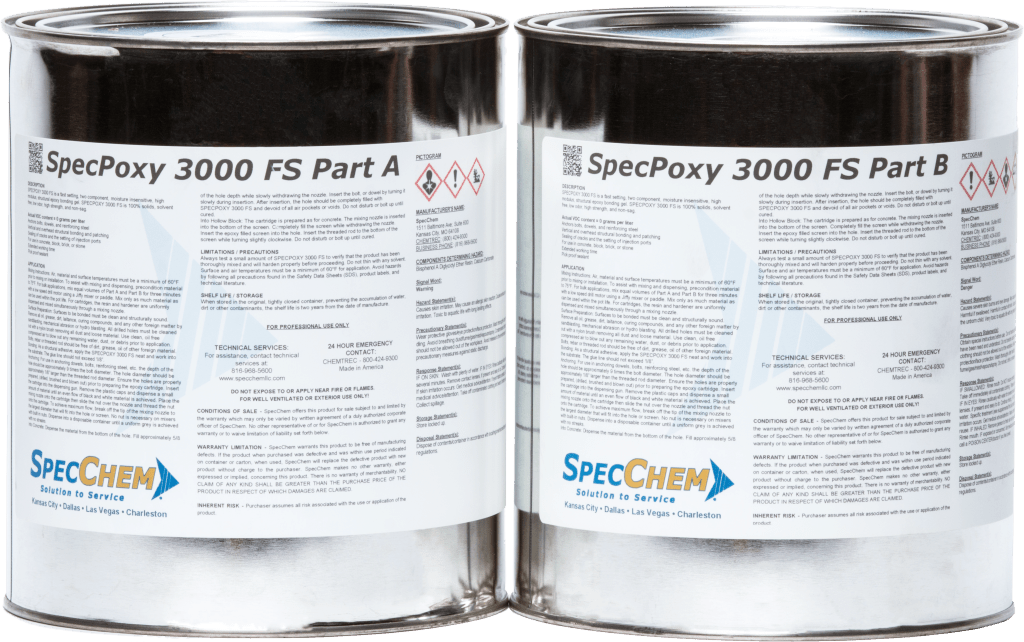 SpecPoxy 3000 FS - Fast Setting ASTM 881 Compliant Hi-Mod, Gel Viscosity Epoxy - SpecChem