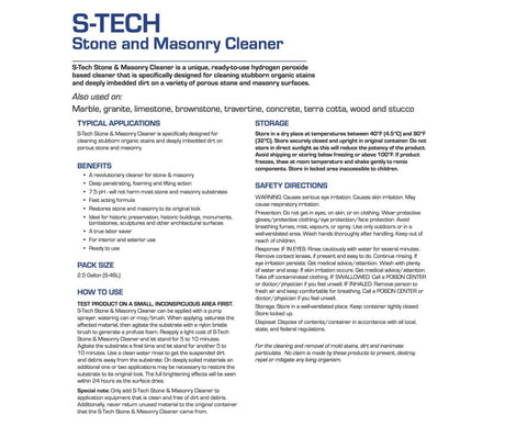 Stain Proof SMC Peroxide Cleaner formerly Dry Treat S-Tech Stone & Masonry Cleaner Dry Treat