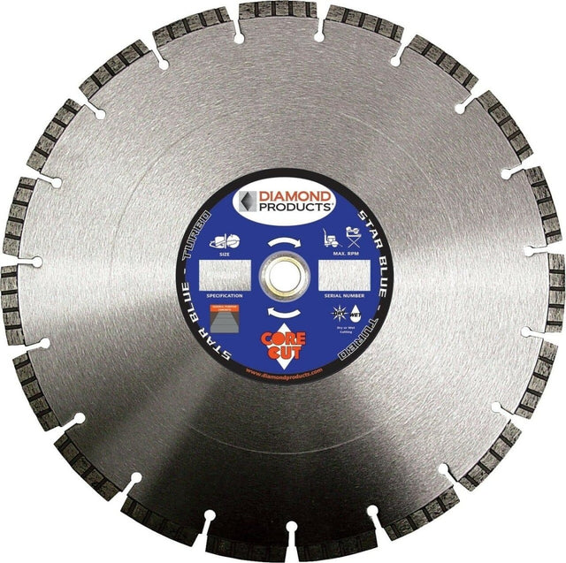 Star Blue H.P. Turbo Concrete Blade 87986 Diamond Products 4" x .080 x 7/8"