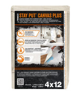 Stay Put® Plus Slip Resistant Canvas Dropcloth 4328 Trimaco 4 x 12 - 12 Pack