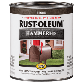 Stops Rust® Spray Paint And Rust Prevention Hammered Brush-On Paint - Quart (2 Count) 239073 Rust-Oleum Brown