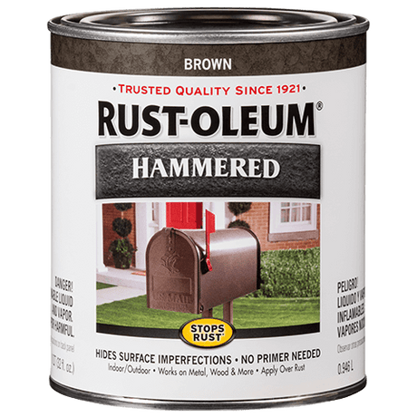 Stops Rust® Spray Paint And Rust Prevention Hammered Brush-On Paint - Quart (2 Count) 239073 Rust-Oleum Brown
