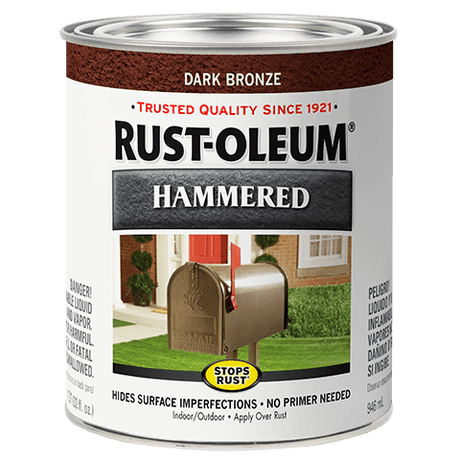 Stops Rust® Spray Paint And Rust Prevention Hammered Brush-On Paint - Quart (2 Count) 239075 Rust-Oleum Dark Bronze