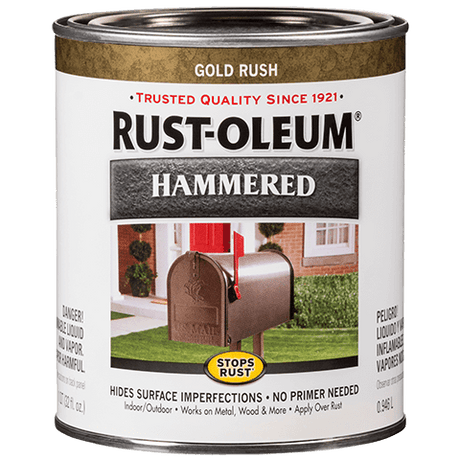 Stops Rust® Spray Paint And Rust Prevention Hammered Brush-On Paint - Quart (2 Count) 7210502 Rust-Oleum Gold Rush