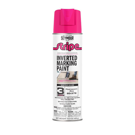 Seymour Stripe 3-Series Inverted Ground Marking Paint - Case of 12 20-379 Seymour Florescent Pink