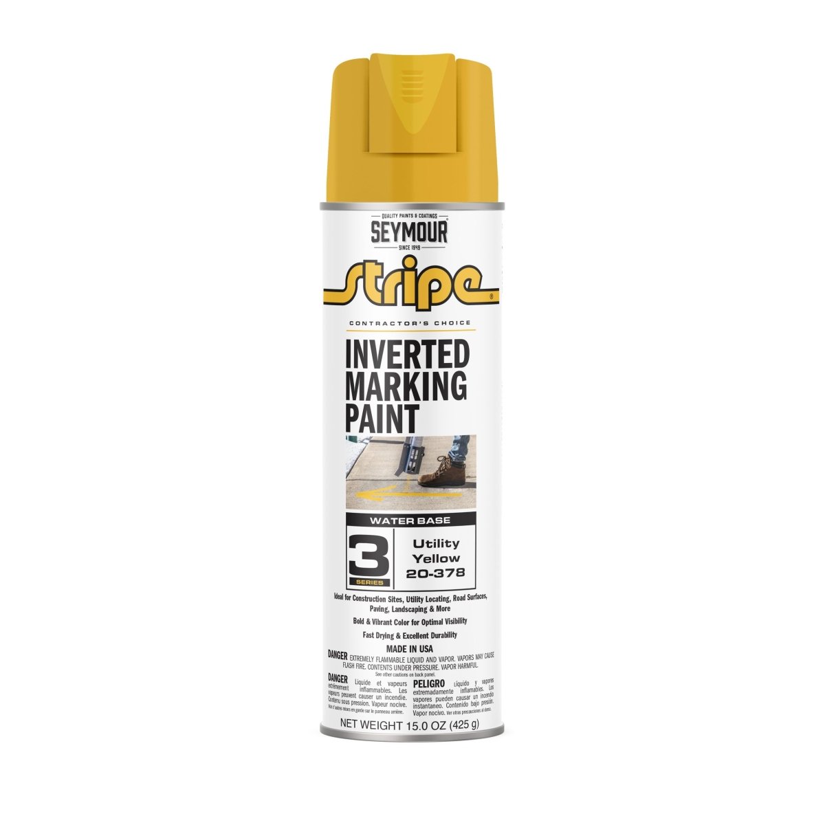 Seymour Stripe 3-Series Inverted Ground Marking Paint - Case of 12 20-378 Seymour Utility Yellow