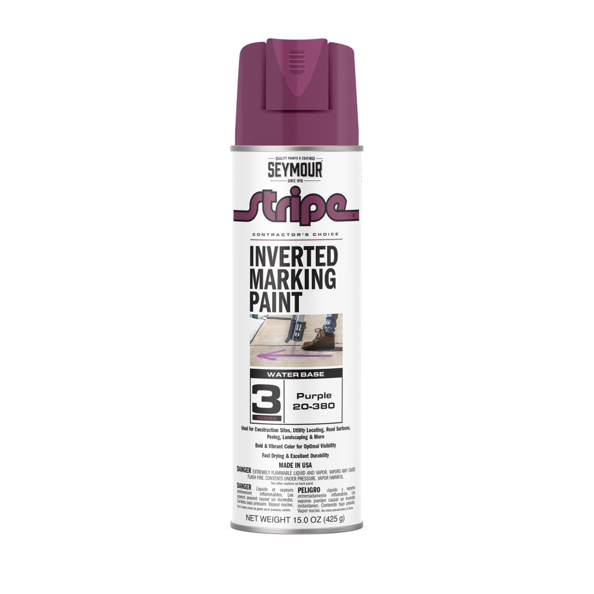 Seymour Stripe 3-Series Inverted Ground Marking Paint - Case of 12 20-380 Seymour Purple