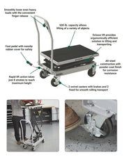 Strongway 2-Speed Hydraulic Rapid XT Lift Table Cart | 500-Lb. Capacity | 50-3/4-In. Lift Height - Strongway