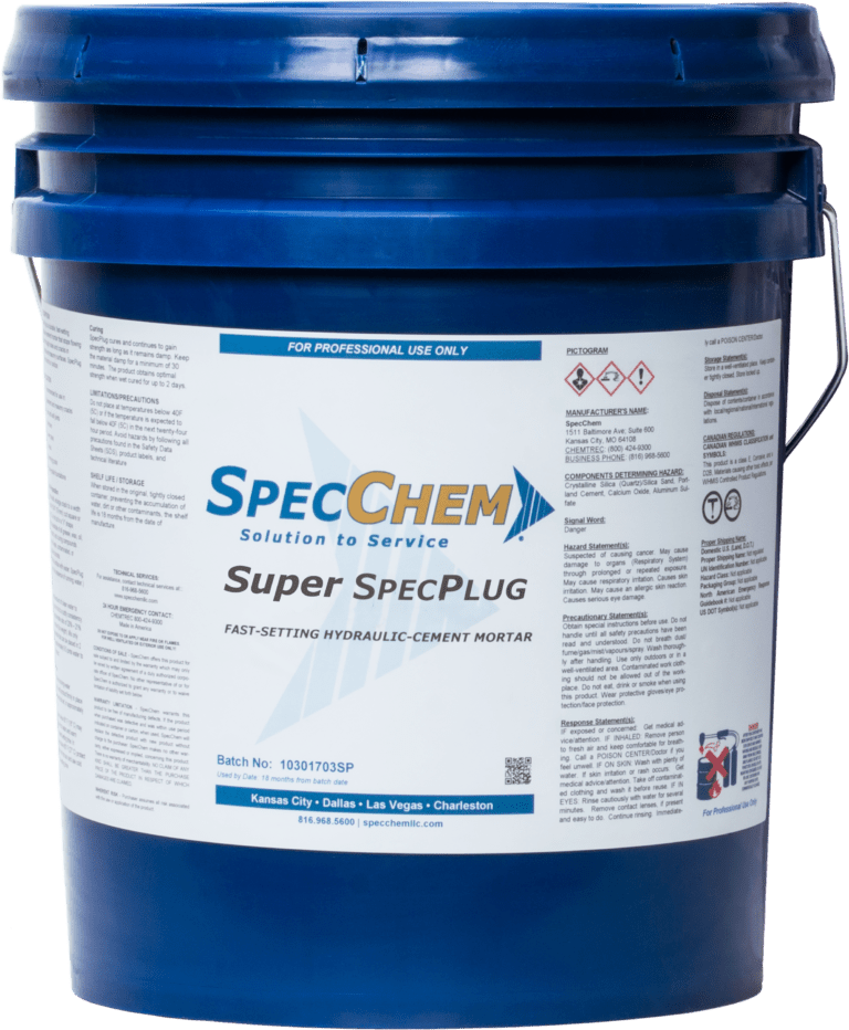 Super SpecPlug Fast-Setting Hydraulic-Cement Mortar - SpecChem
