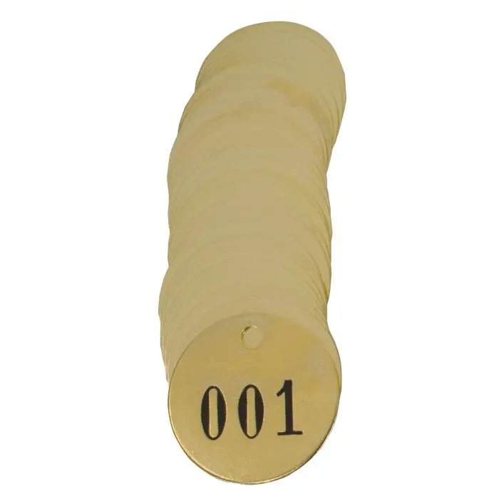 Tag-001-200 1" Round Brass 200pk - CH Hanson