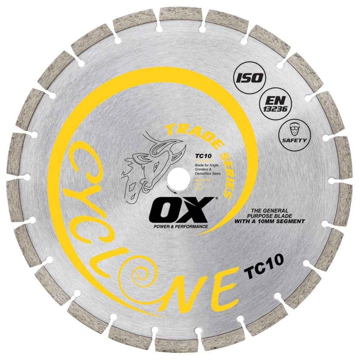 TC10 Diamond Blade for General Purpose/Concrete - Ox Tools
