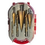 Titanium Step Drill Bits Drilling & Twisting Metal - 6 piece set Diamond Tool Store