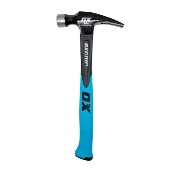 Trade 20-Ounce Fiberglass Handle Straight Claw Hammer - Ox Tools