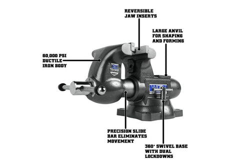 Tradesman 1755XC Bench Vise, 5-1/2" Jaw Width, 5" Jaw Opening, 3-3/4" Throat Wilton
